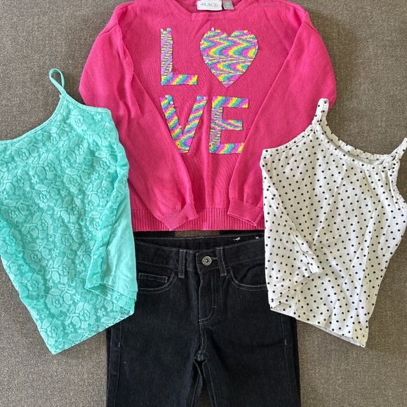 🍁Set of Girls’s Size 7 Shirts & Jeans - Picture 1 of 10